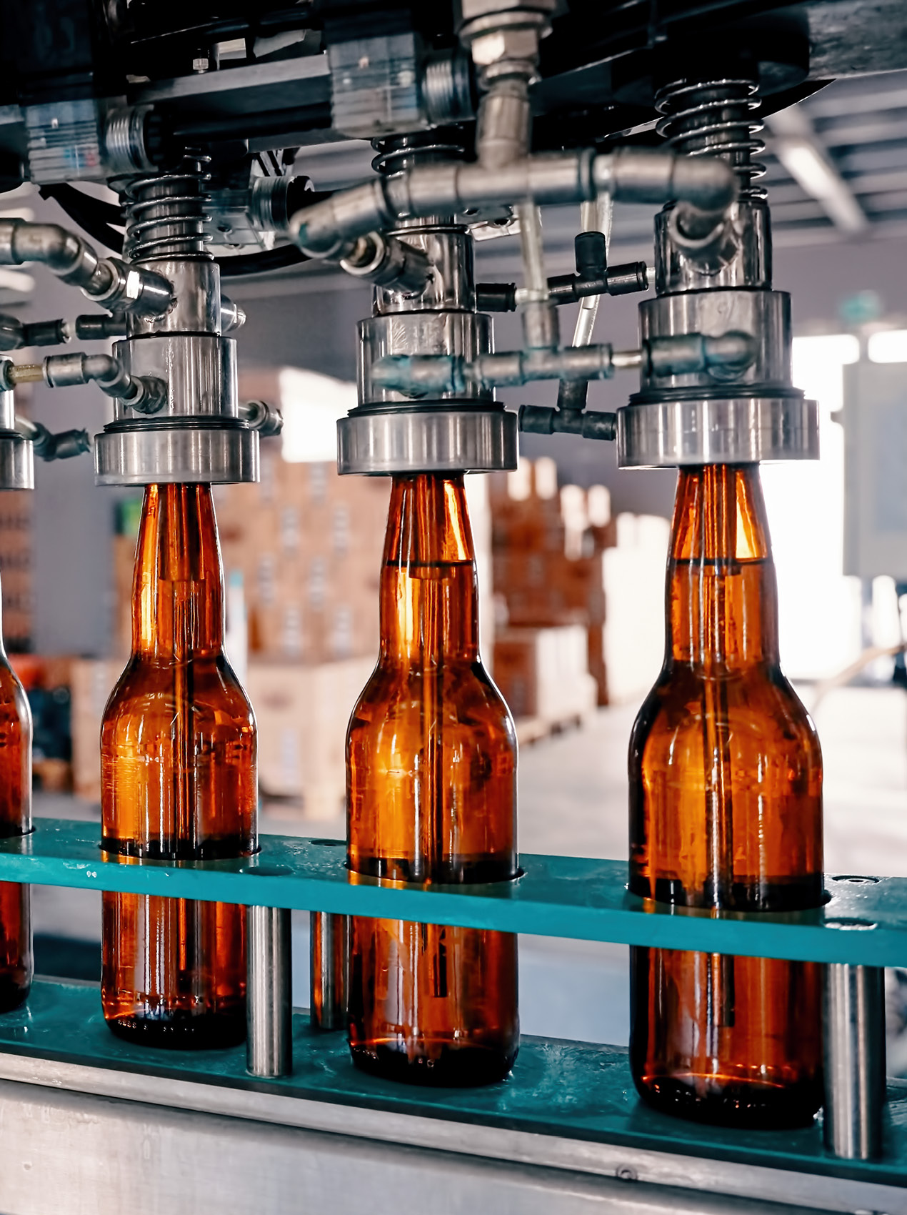 beer on an assembly line