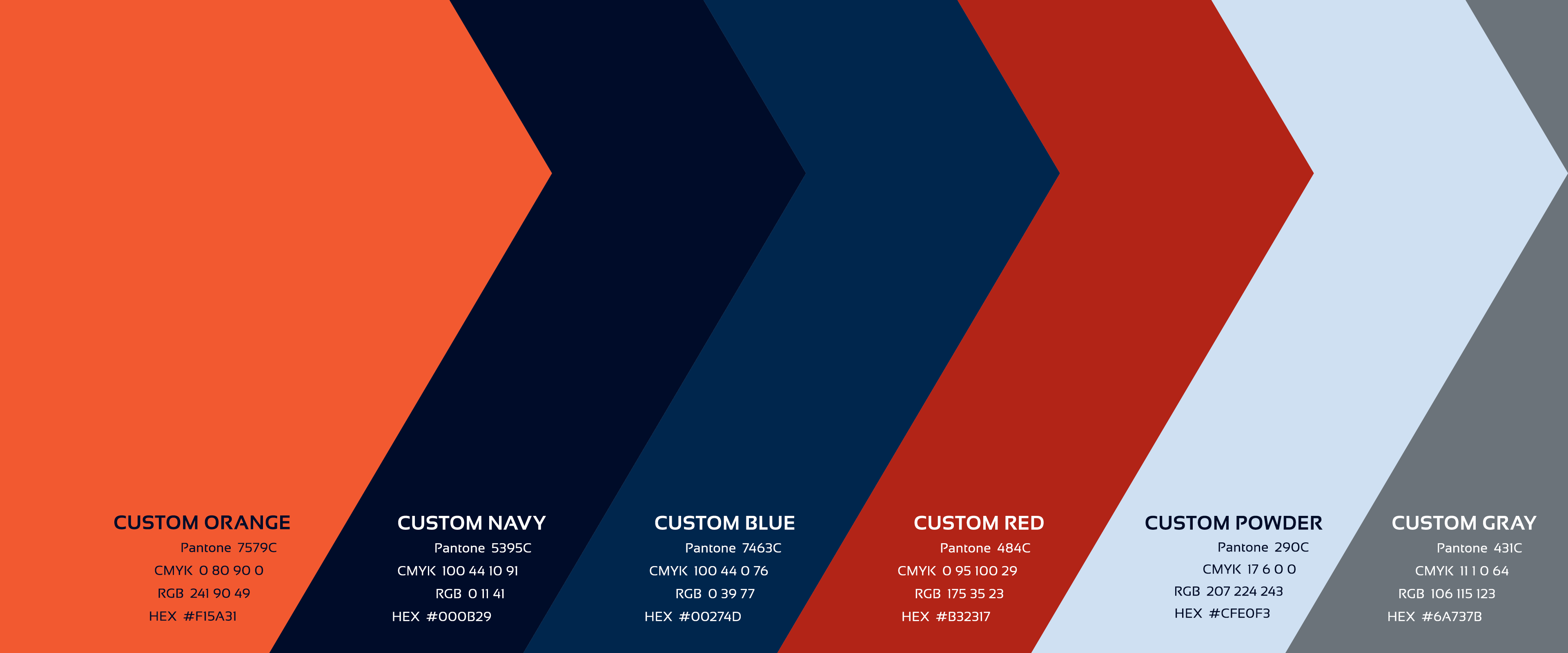 The Custom Cap and Tire brand features a color scheme with orange, various blue hues, a red and gray.