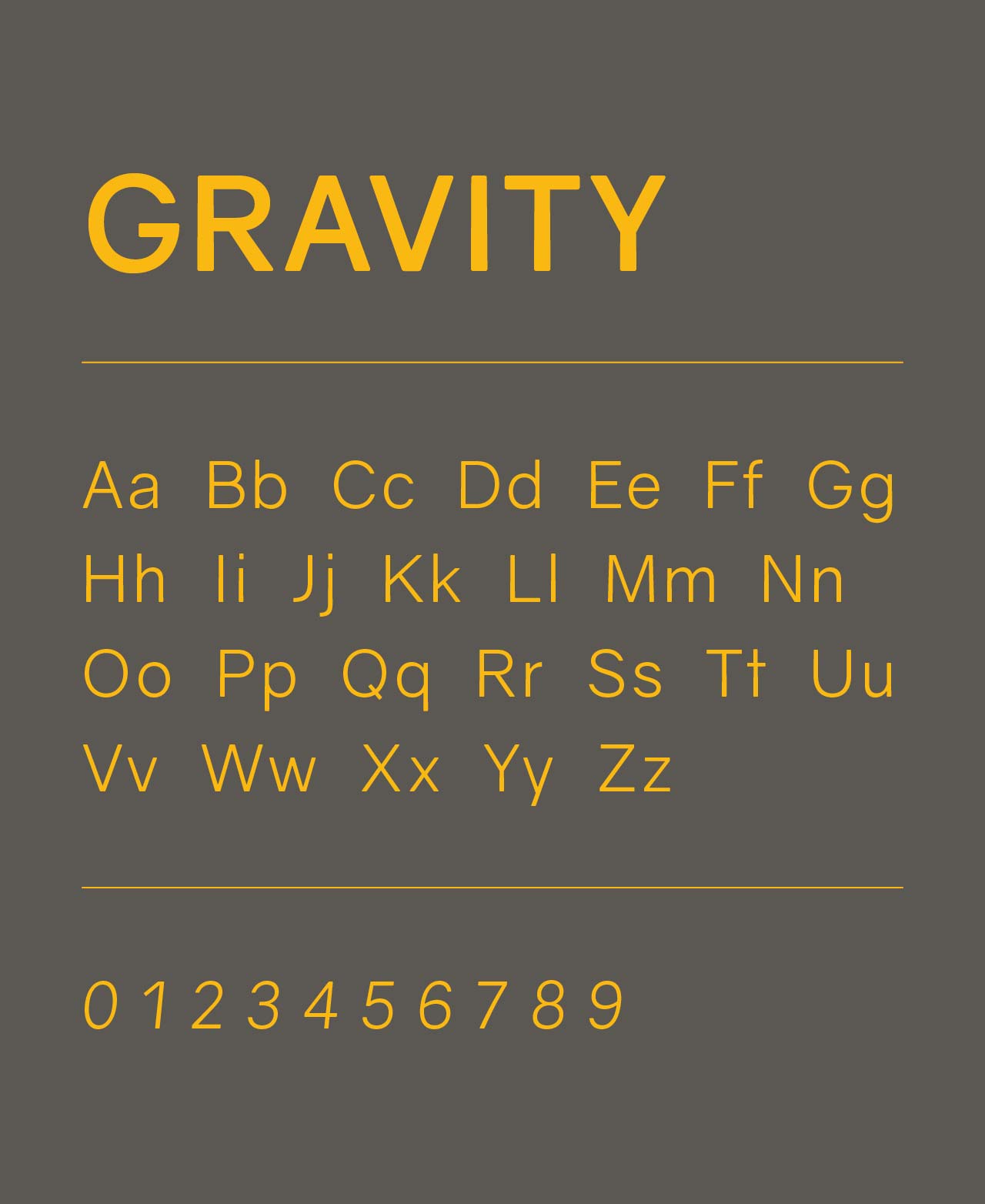 Gravity is the primary typeface used in the Dream Floors brand identity.