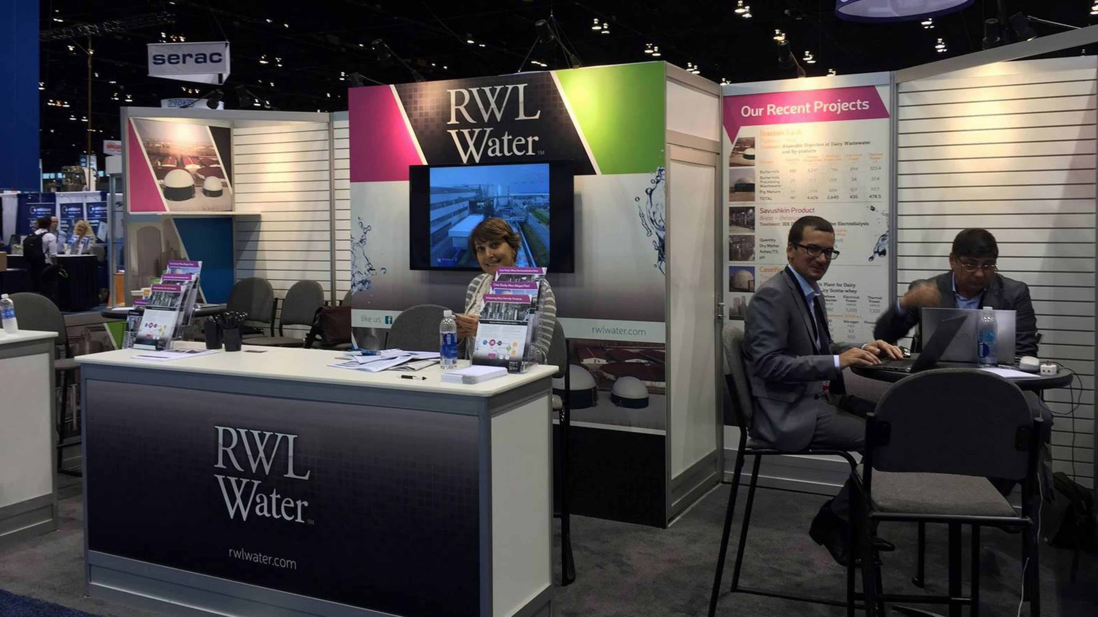 RWL Water's trade show booth.